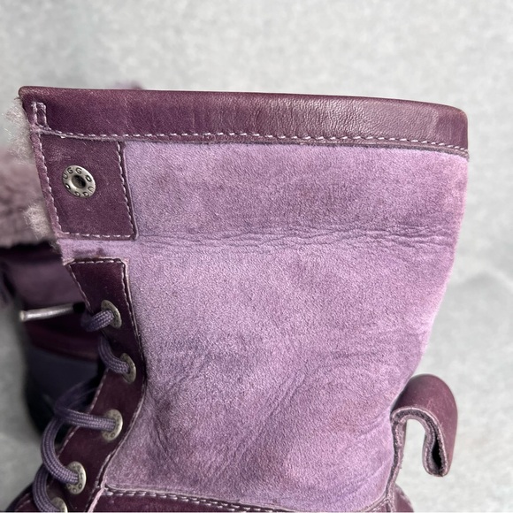 UGG Adirondack ll Leather Waterproof Vibram Winter Boots Womens 9 Purple Black - Picture 9 of 16
